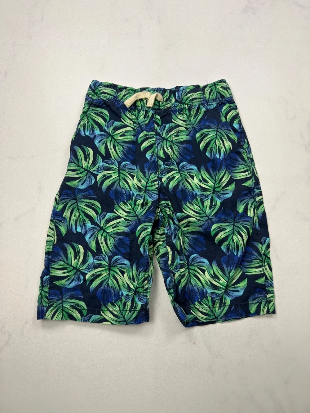 The Children's Place Tropical Print Shorts Navy Green - Boys 12